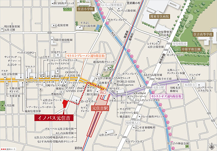 イノバス元住吉 現地案内図