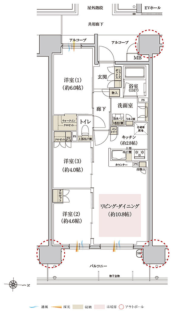カサーレ上新庄ブライトマークス 間取り D