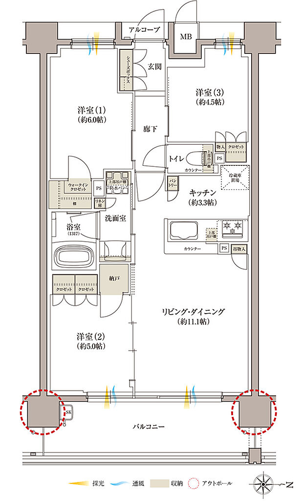 カサーレ鶴見プライムプレイス 間取り D