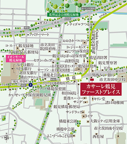カサーレ鶴見ファーストプレイス 現地案内図