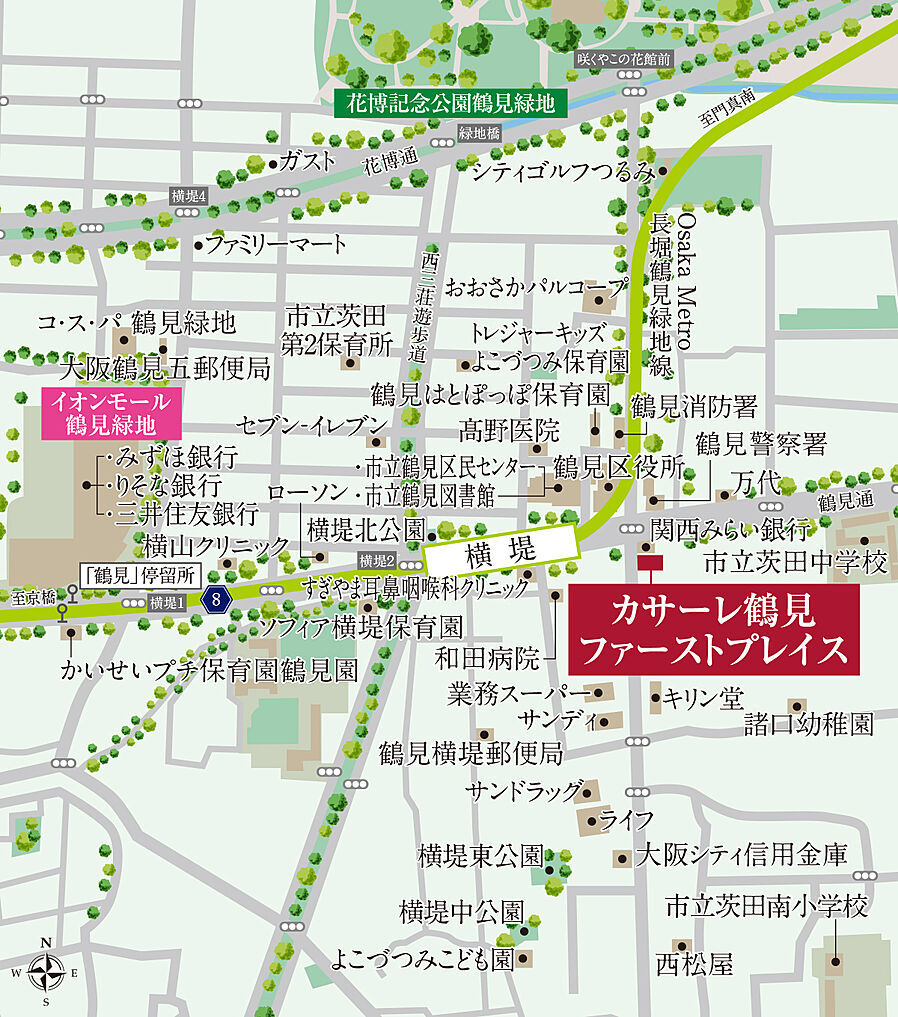 カサーレ鶴見ファーストプレイス：案内図