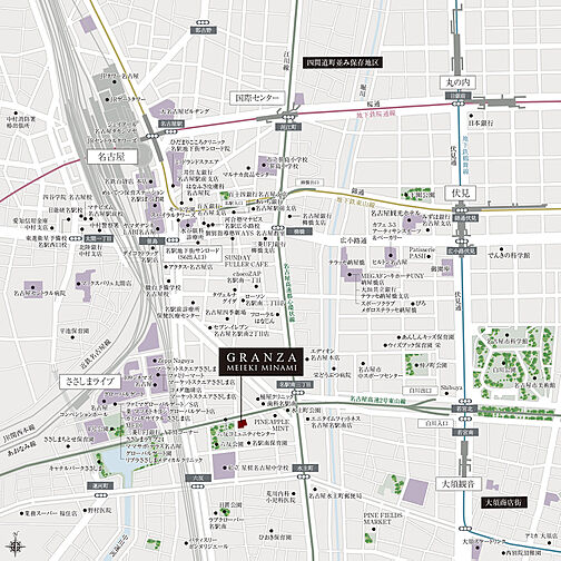 グランザ名駅南 現地案内図