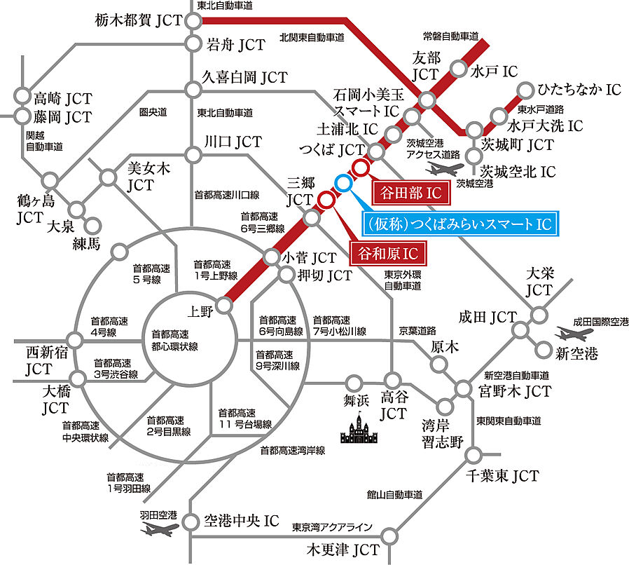 リナージュつくばみらい：交通図