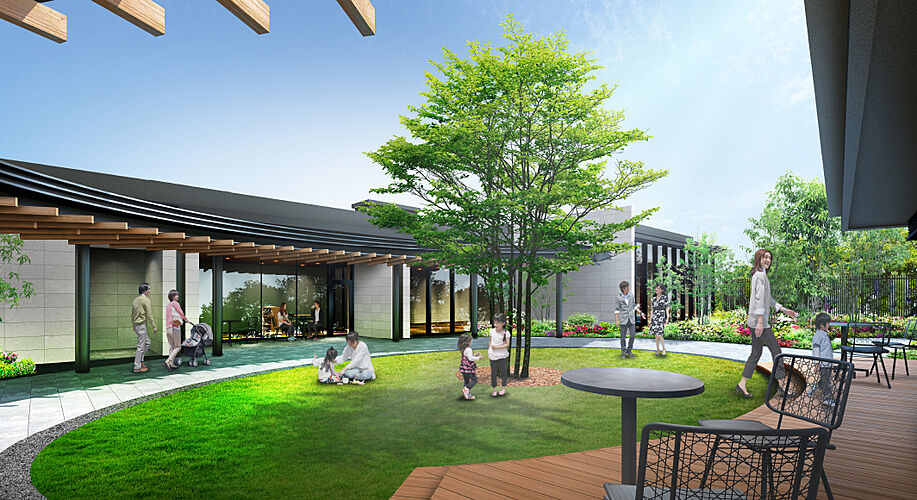 ヴェリテ金剛ルネ クロスサイト クロスガーデン（中庭）完成予想図