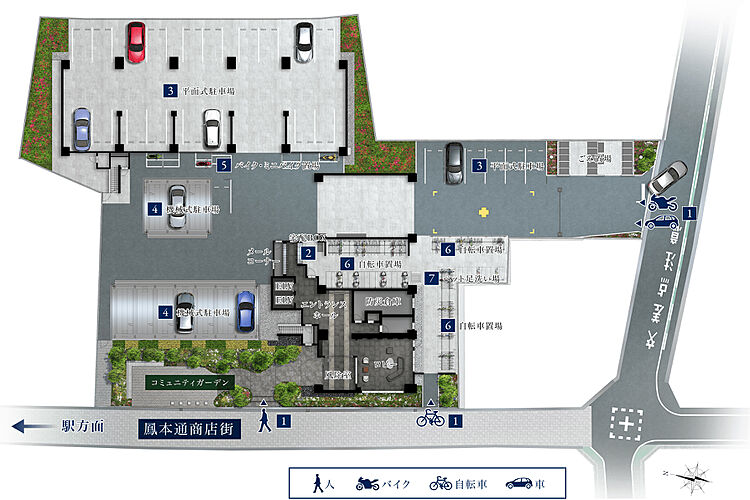 ヴェリテ鳳 敷地配置イメージイラスト