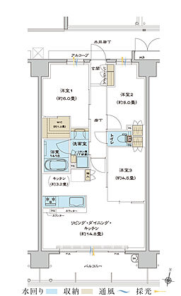 ヴェリテ鳳 間取り C