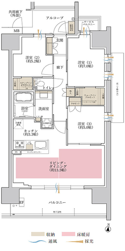 シーンズ神崎川 間取り E