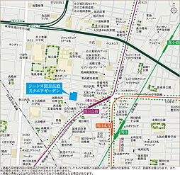 シーンズ関目高殿スクエアガーデン 現地案内図