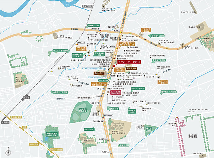 グランドオーク帯山 現地案内図