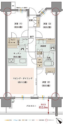 ウエリス白木原 間取り G
