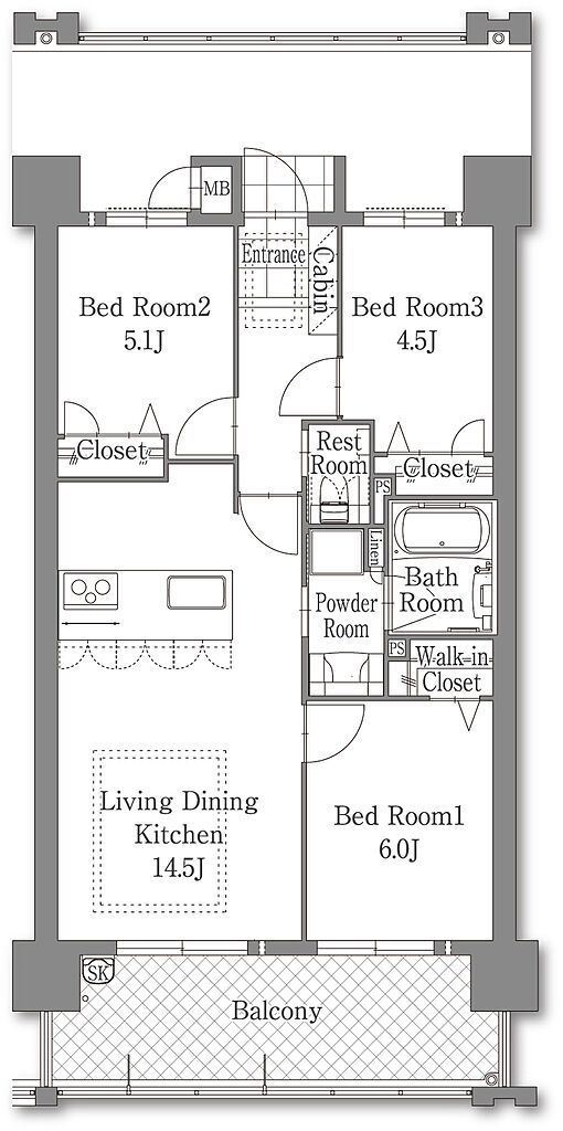 サングレート博多エクセラス 間取り C
