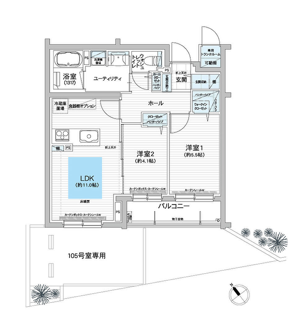 グランファーレ南郷13丁目駅前 間取り D1