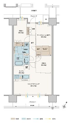 シエリアシティ星田駅前＜イーストスクエア＞ 間取り 【家具付き分譲】EH