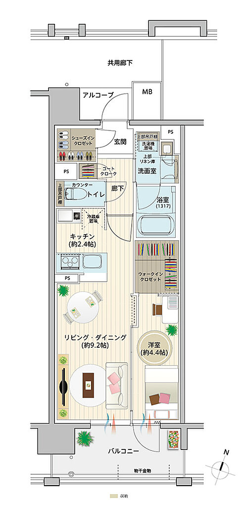 シエリア京橋 ウエスト＆イースト 間取り 【ウエスト】B