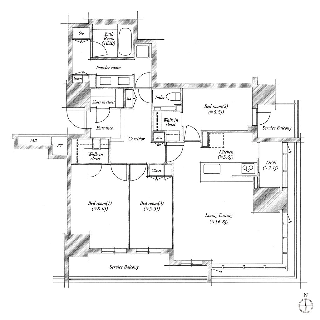 シエリアタワー北浜 間取り J