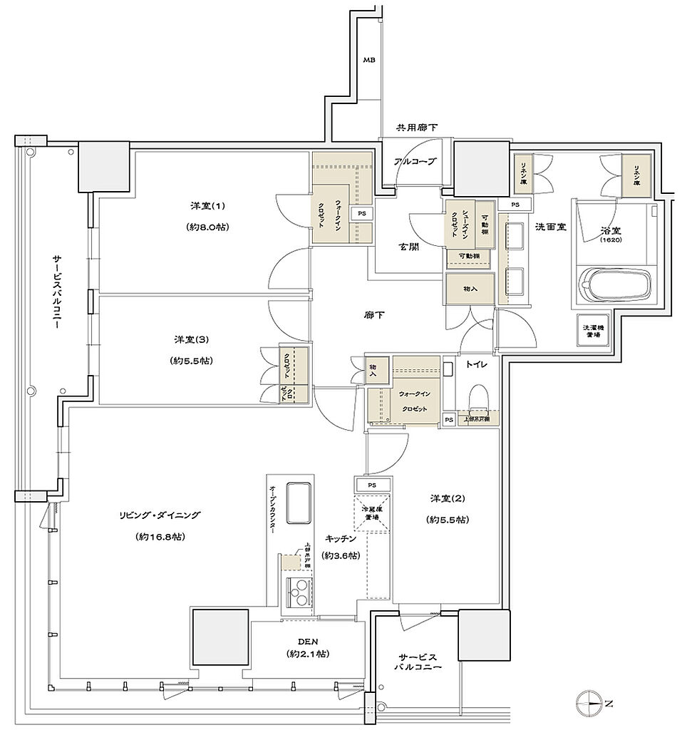 シエリアタワー北浜 間取り J
