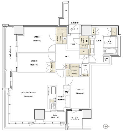 シエリアタワー北浜 間取り J