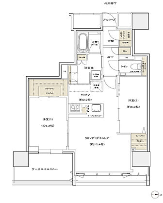 シエリアタワー北浜 間取り K