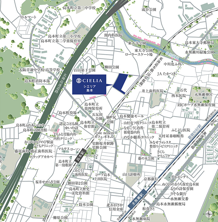 シエリア島本：案内図