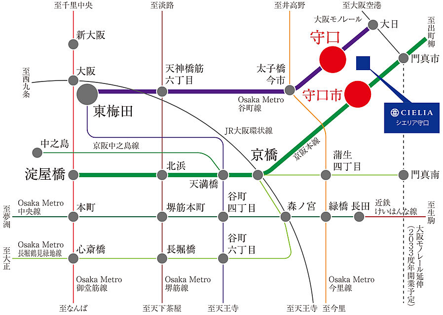 シエリア守口：交通図