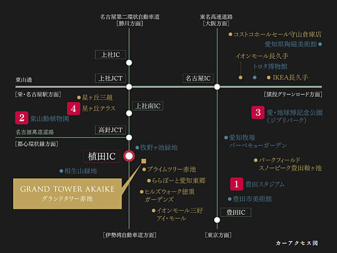 GRAND TOWER AKAIKE（グランドタワー赤池） アクセス図