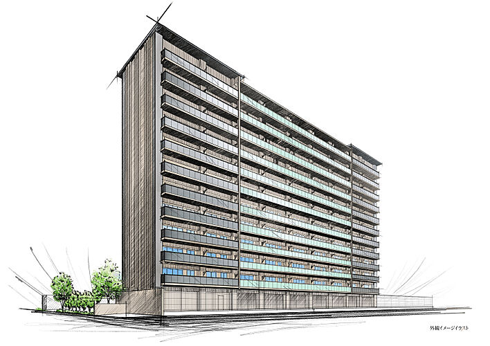 クレヴィアしぎの駅前 外観イメージイラスト