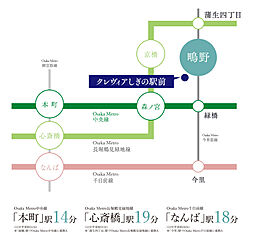 クレヴィアしぎの駅前 アクセス図