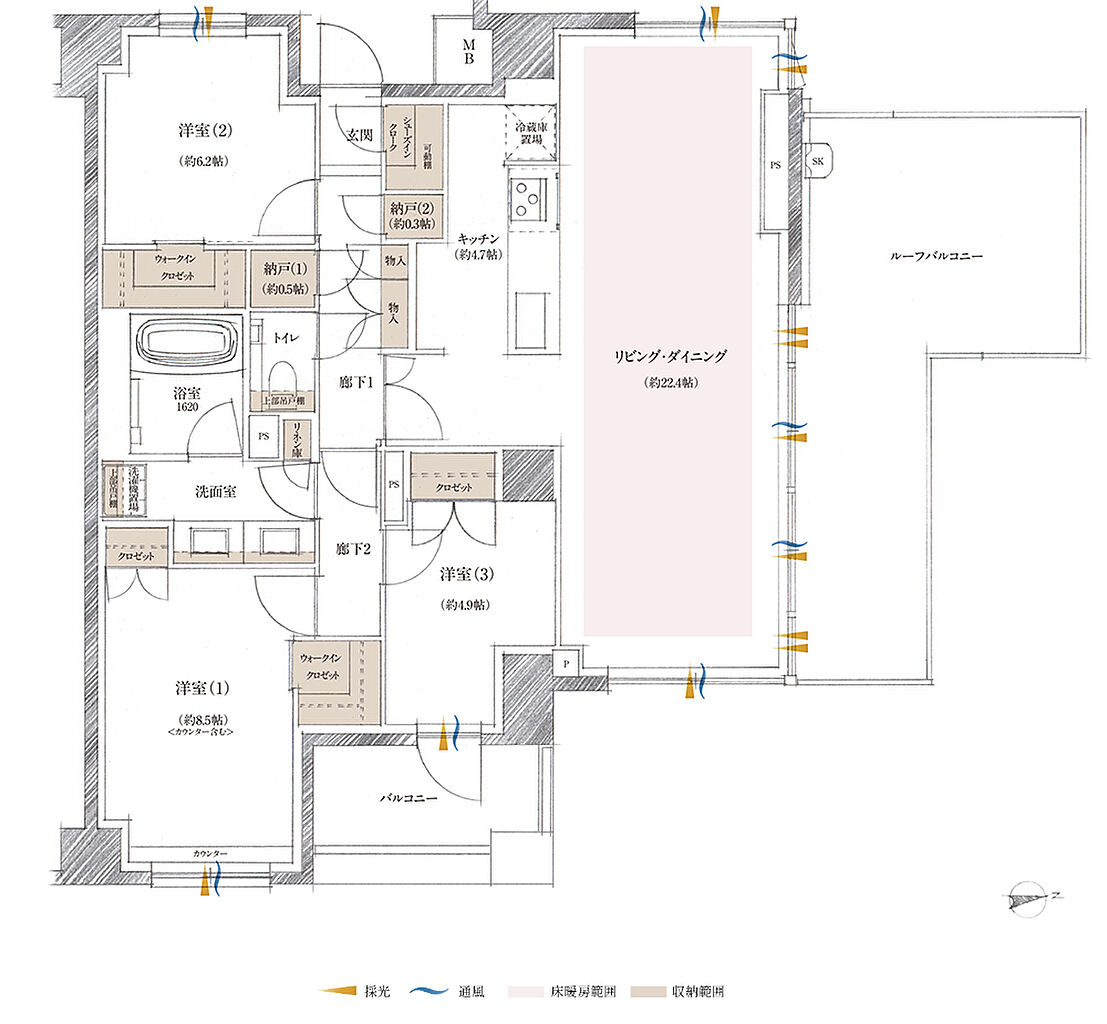 クレヴィア町屋レジデンス 間取り E2r【PREMIUM PLAN】
