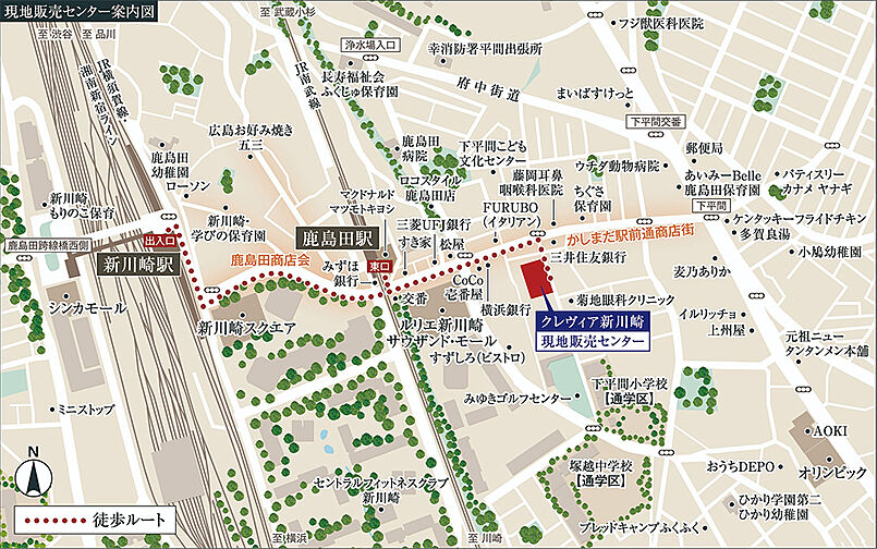 クレヴィア新川崎 現地案内図