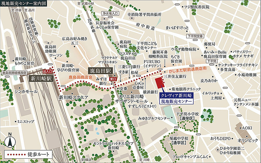クレヴィア新川崎：案内図