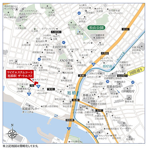 ワイズエステムコート旭橋駅ザ・ウェスト 現地案内図