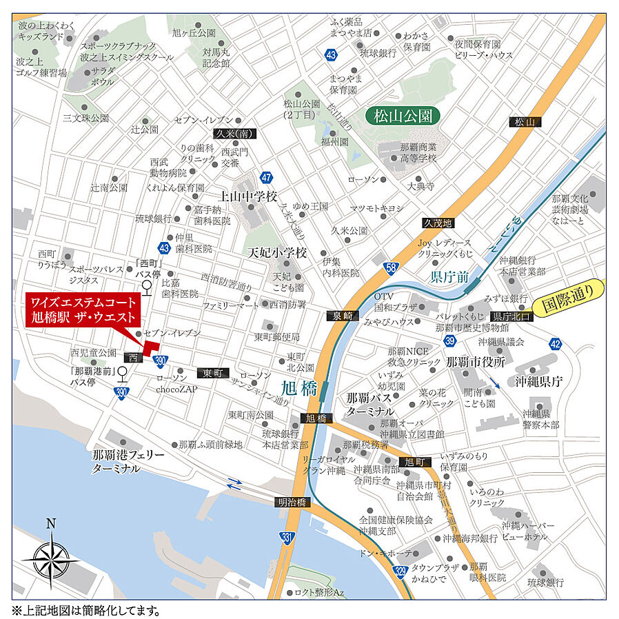 ワイズエステムコート旭橋駅ザ・ウェスト：案内図