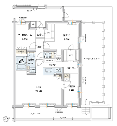 エンブル・パーク＆レジデンス駿河池田 間取り Ur