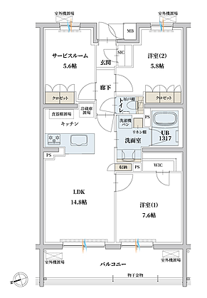 エンブル・パーク＆レジデンス駿河池田 間取り I