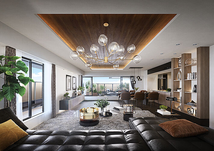 クラブスタイル大橋レーヴ リビング・ダイニング完成予想CG