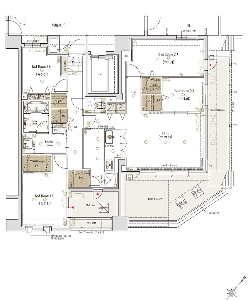 クラブスタイル大橋レーヴ 間取り G