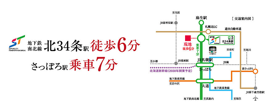 アルビオ・ガーデン北31条：交通図