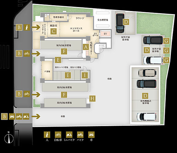 プレサンス ロジェ 庄内通駅前 ランドプランイメージイラスト