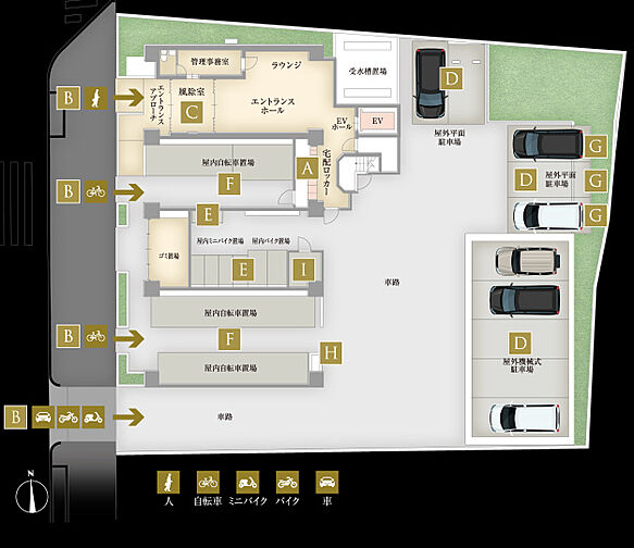 プレサンス ロジェ 庄内通駅前 共用部