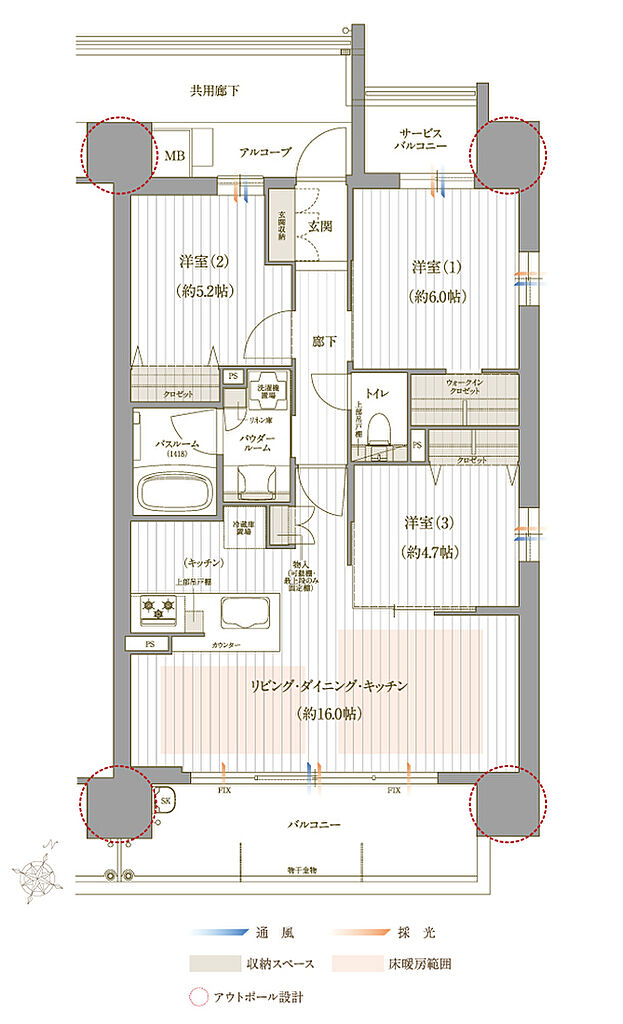 プレサンス ロジェ 福島野田グランアリーナ 間取り G