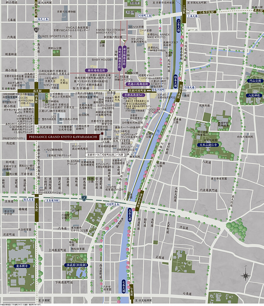 プレサンス グラン 京都河原町：案内図