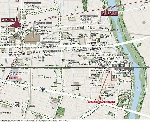 プレサンス ロジェ 甲子園口メゾニア 現地案内図