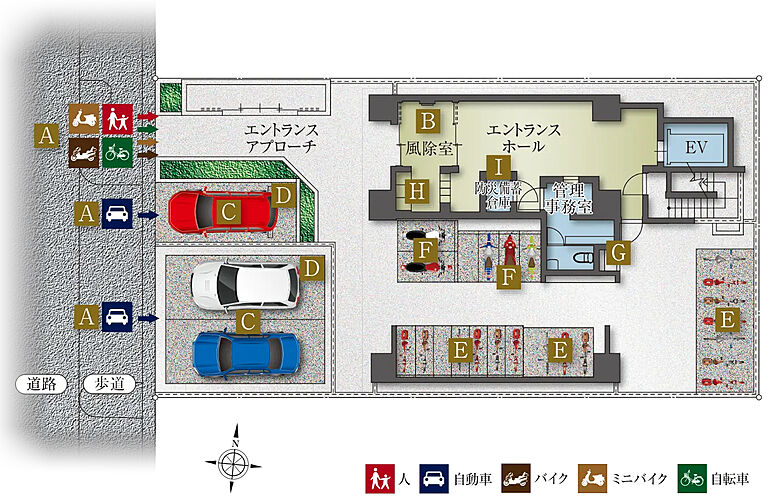 プレサンス ロジェ 藤が丘駅前 ランドプランイメージイラスト