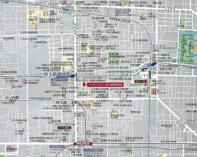 プレサンス ロジェ 西大路御池駅前 現地案内図