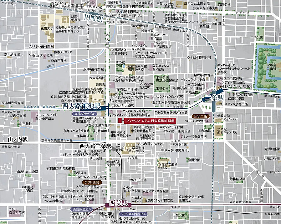 プレサンス ロジェ 西大路御池駅前：案内図