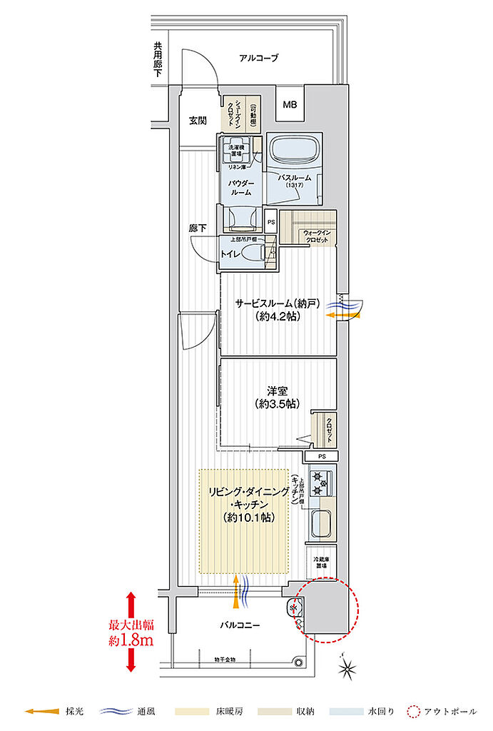 プレサンス ロジェ 姫路パークフロント 間取り F