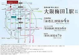 プレサンス レイズ 福島海老江 ミレイユ アクセス図