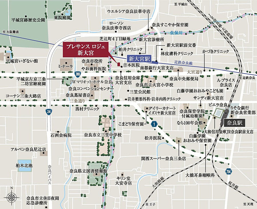 プレサンス ロジェ 新大宮：案内図