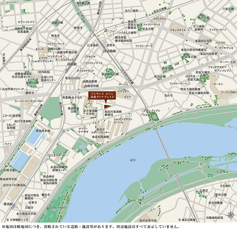 プレサンス ロジェ 淡路ダイナプレイス：案内図