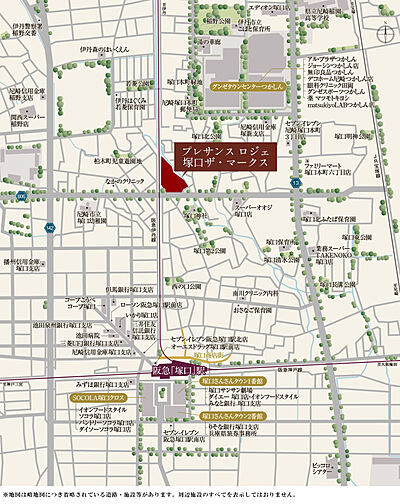 プレサンス ロジェ 塚口ザ・マークス 現地案内図